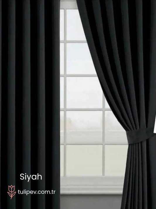 Siyah Lacivert Blackout Perde