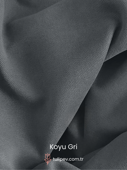 Koyu Gri Fon Perde