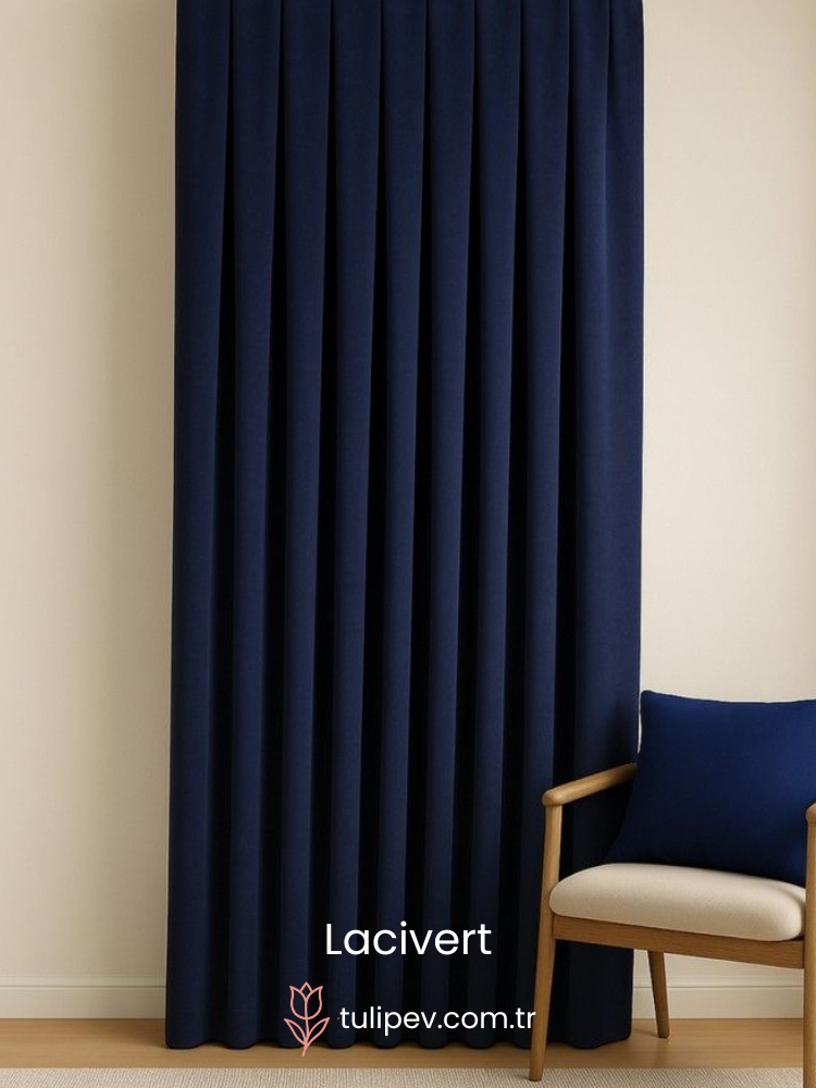 Lacivert Fon Perde