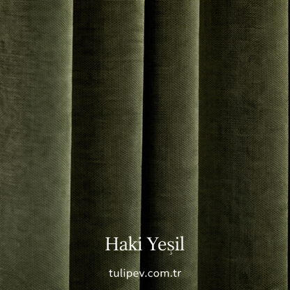 Haki Yeşili Fon Perde