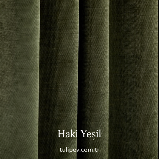 Haki Yeşili Fon Perde